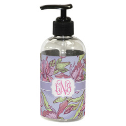 Orchids Plastic Soap / Lotion Dispenser (8 oz - Small - Black) (Personalized)