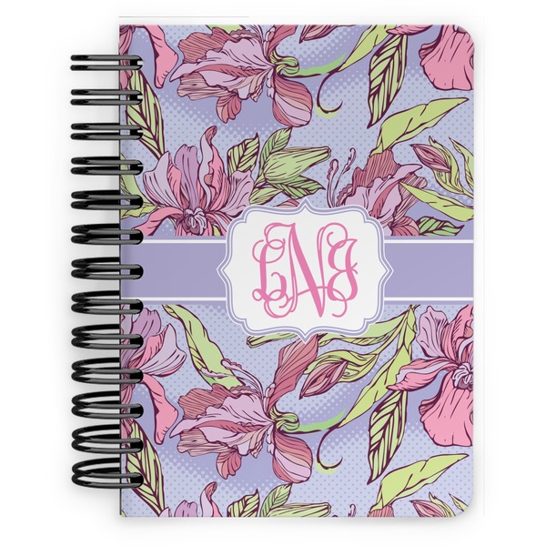 Custom Orchids Spiral Notebook - 5x7 w/ Monogram