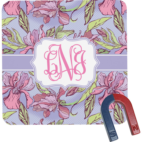 Custom Orchids Square Fridge Magnet (Personalized)