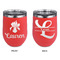 Orchids Stainless Wine Tumblers - Coral - Double Sided - Approval