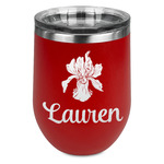 Orchids Stemless Stainless Steel Wine Tumbler - Red - Single Sided (Personalized)