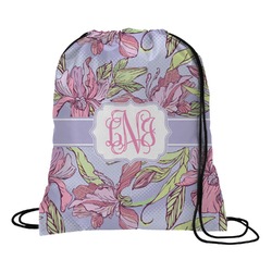 Orchids Drawstring Backpack - Medium (Personalized)