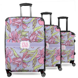 Orchids 3 Piece Luggage Set - 20" Carry On, 24" Medium Checked, 28" Large Checked (Personalized)