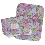 Orchids Burp Cloths - Fleece - Set of 2 w/ Monogram