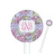 Orchids White Plastic 5.5" Stir Stick - Round - Closeup