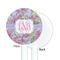 Orchids White Plastic 5.5" Stir Stick - Single Sided - Round - Front & Back