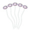 Orchids White Plastic 7" Stir Stick - Oval - Fan