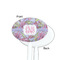 Orchids White Plastic 7" Stir Stick - Single Sided - Oval - Front & Back