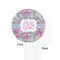 Orchids White Plastic 7" Stir Stick - Single Sided - Round - Front & Back