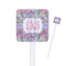 Orchids White Plastic Stir Stick - Square - Closeup