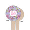 Orchids Wooden 4" Food Pick - Round - Single Sided - Front & Back