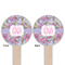 Orchids Wooden 6" Food Pick - Round - Double Sided - Front & Back