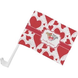 Cute Squirrel Couple Car Flag - Small w/ Couple's Names