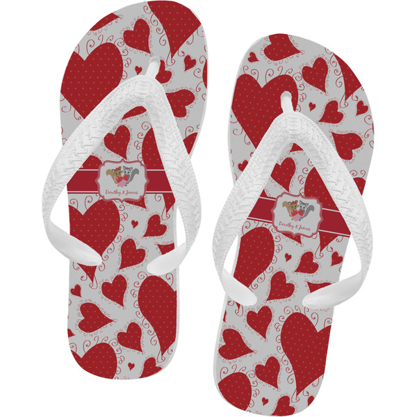 Custom Cute Raccoon Couple Flip Flops (Personalized)