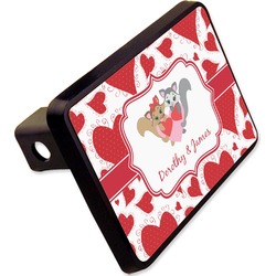 Cute Raccoon Couple Rectangular Trailer Hitch Cover - 2" (Personalized)