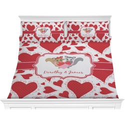 Cute Raccoon Couple Comforter Set - King (Personalized)