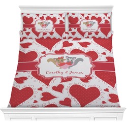 Cute Raccoon Couple Comforter Set - Full / Queen (Personalized)