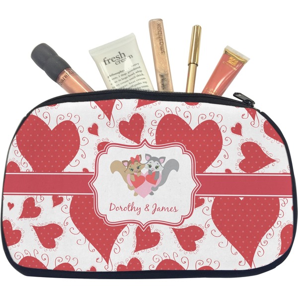 Custom Cute Squirrel Couple Makeup / Cosmetic Bag - Medium (Personalized)