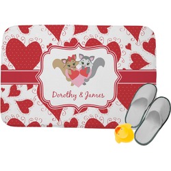 Cute Squirrel Couple Memory Foam Bath Mat - 34"x21" (Personalized)