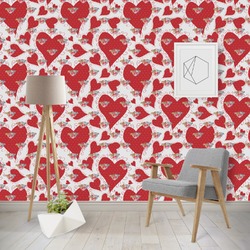 Cute Raccoon Couple Wallpaper & Surface Covering (Water Activated - Removable)