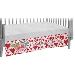 Cute Raccoon Couple Crib Skirt (Personalized)