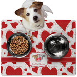 Cute Squirrel Couple Dog Food Mat - Medium w/ Couple's Names