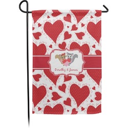 Cute Squirrel Couple Small Garden Flag - Double Sided w/ Couple's Names