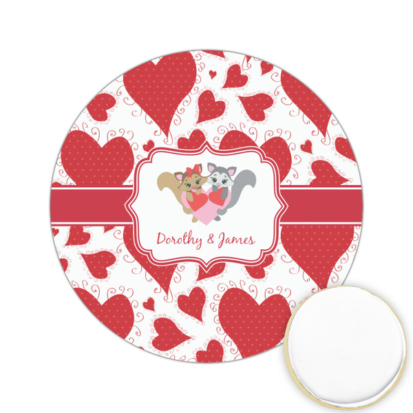 Custom Cute Squirrel Couple Printed Cookie Topper - 2.15" (Personalized)