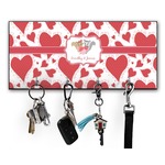 Cute Squirrel Couple Key Hanger w/ 4 Hooks w/ Couple's Names