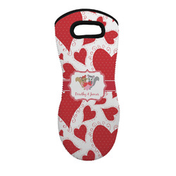 Cute Squirrel Couple Neoprene Oven Mitt - Single w/ Couple's Names