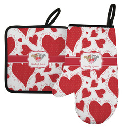 Cute Squirrel Couple Left Oven Mitt & Pot Holder Set w/ Couple's Names