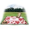 Cute Squirrel Couple Picnic Blanket - with Basket Hat and Book - in Use