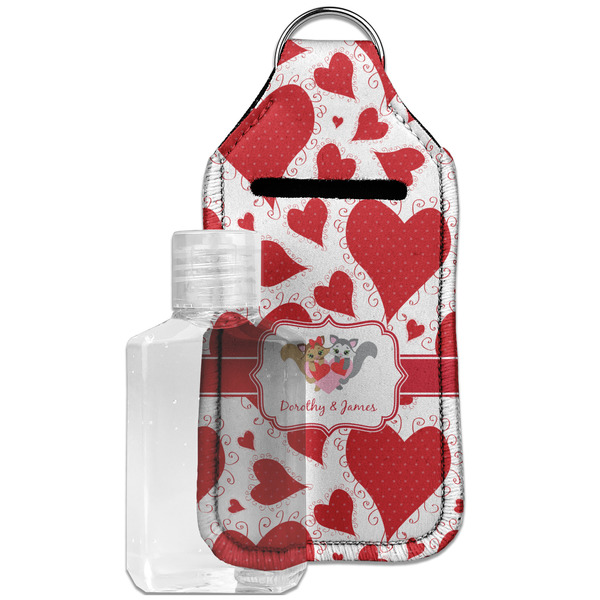 Custom Cute Squirrel Couple Hand Sanitizer & Keychain Holder - Large (Personalized)