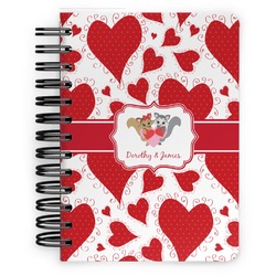 Cute Squirrel Couple Spiral Notebook - 5x7 w/ Couple's Names