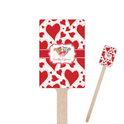 Cute Squirrel Couple 6.25" Rectangle Wooden Stir Sticks - Single Sided (Personalized)
