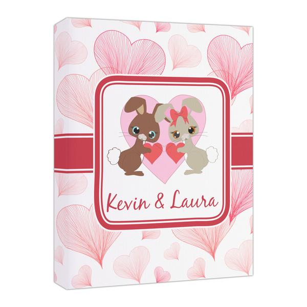 Custom Hearts & Bunnies Canvas Print - 16x20 (Personalized)