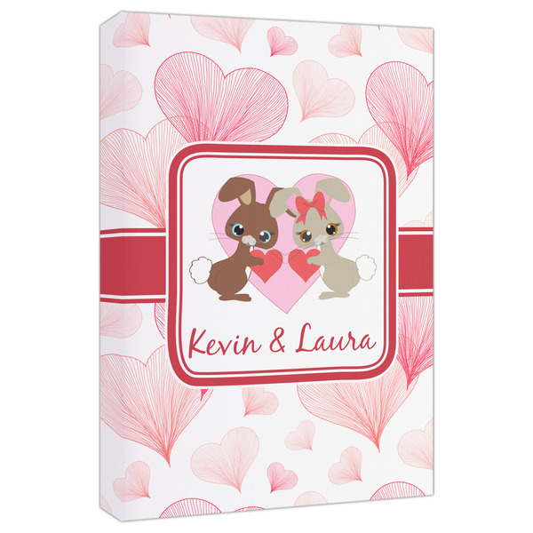 Custom Hearts & Bunnies Canvas Print - 20x30 (Personalized)