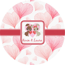 Hearts & Bunnies Multipurpose Round Labels - 4" (Personalized)