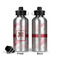 Hearts & Bunnies Aluminum Water Bottle - Front and Back