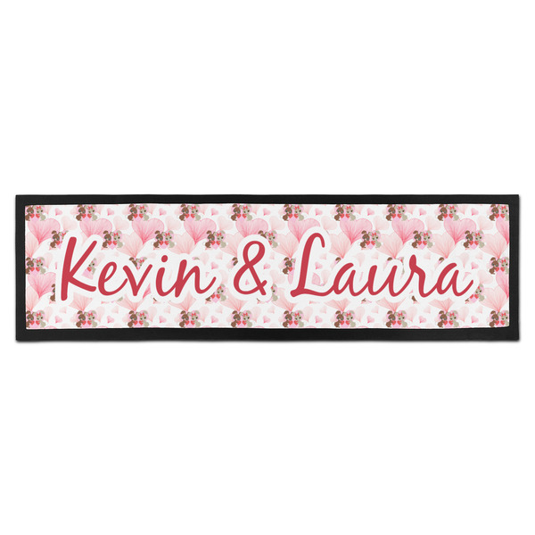 Custom Hearts & Bunnies Bar Mat - Large (Personalized)