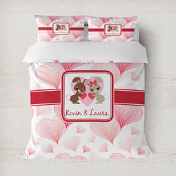 Hearts & Bunnies Duvet Cover Set - Full / Queen (Personalized)