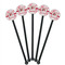 Hearts & Bunnies Black Plastic 5.5" Stir Stick - Round - Fan View