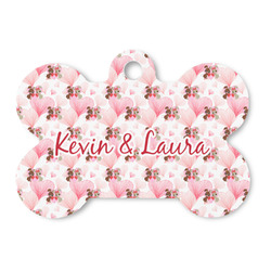 Hearts & Bunnies Bone Shaped Dog ID Tag - Large (Personalized)