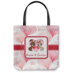 Hearts & Bunnies Canvas Tote Bag - Small - 13"x13" (Personalized)