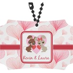 Hearts & Bunnies Rear View Mirror Ornament (Personalized)