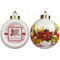 Hearts & Bunnies Ceramic Christmas Ornament - Poinsettias (APPROVAL)