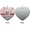 Hearts & Bunnies Ceramic Flat Ornament - Heart Front & Back (APPROVAL)