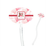 Hearts & Bunnies 7" Oval Plastic Stir Sticks - Clear (Personalized)