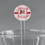 Hearts & Bunnies 7" Round Plastic Stir Sticks - Clear (Personalized)