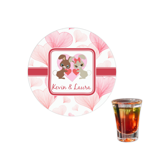 Custom Hearts & Bunnies Printed Drink Topper - 1.5" (Personalized)